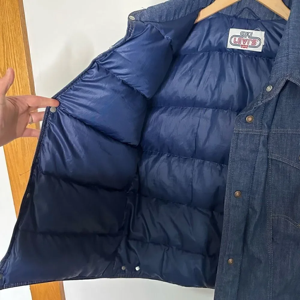 Levi’s Ski Levi’s Vintage 1970s Orange Tab Denim Goose Down Filled Zip Closure V
